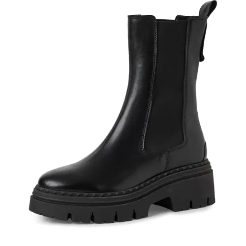 Tamaris Chelsea Boots aus echtem Rindsleder in Dunkelbraun, Größe 38 - Wanderschuhe für Damen; aus echtem Rindsleder mit Touchit-Fußbett für optimalen Komfort bei jedem Schritt.