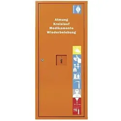 Anbausafe Notfallmedizin gefüllt orange - Erste Hilfe - Hochwertiger Anbausafe mit umfangreicher Notfallausstattung, ideal für schnelle medizinische Hilfe in Notfällen. Robuste Bauweise mit Sicherheits-Zylinderschloss.