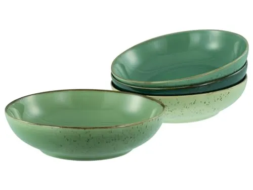 CreaTable Schale Nature Collection - 4-tlg Poke Bowl Set, Ø 22,5 cm - Schalen-Set mit handwerklichem Look, ideal für stilvolle Tischdekoration. Jedes Stück hat eine einzigartige Oberfläche und ist spülmaschinen- sowie mikrowellengeeignet.