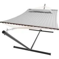 Juskys Hängematte Cata mit Gestell und Kissen in grau von Juskys