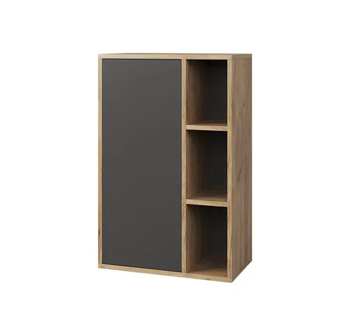Vicco Bücherregal Berno, Goldkraft Eiche/Anthrazit, 50.1 x 78.4 cm - Praktisches Hängeregal für stilvolle Wohnräume: Das Berno Bücherregal bietet viel Stauraum und verleiht Ihrem Zuhause mit seinem edlen Design einen modernen Touch. Mit Push-to-open Funktion für müheloses Öffnen.
