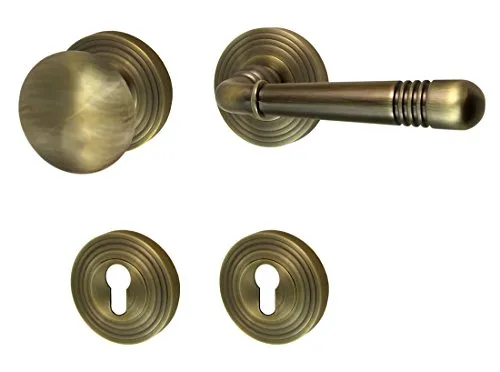 Türbeschlag 1702 Helena R WE-Rechts Messing brüniert Türklinke