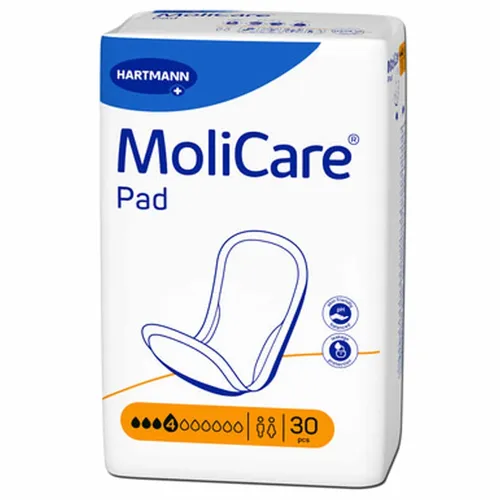 MoliCare Pad 4 Tropfen Inkontinenzeinlagen 28 Stück - Inkontinenzeinlagen mit 4 Tropfen Saugfähigkeit, antibakterielles Material und Klebestreifen für sicheren Halt – ideal für unbeschwerte Tage.