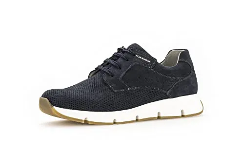 Pius Gabor Herren Sneaker Low,Halbschuhe,zertifiziertes Leder,Wechselfußbett,Superflex Sohle,straßenschuhe,Strassenschuhe,Denim,44.5 EU / 10 UK