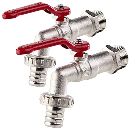 Royal Gardineer Kugelauslaufhahn: 2er-Set Wasserhähne mit Kugelauslaufventil und 3/4-Zoll-Anschluss (Gartenwasserhahn, Wasserhahn Metall, Garten Bewässerung)