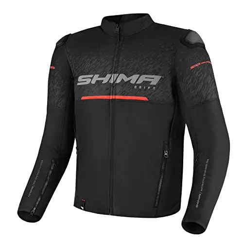 SHIMA DRIFT Motorrad Jacke Herren mit Protektoren - Schutzjacke für Männer, leicht und atmungsaktiv mit Wabenstruktur-Protektoren für optimalen Schutz und Sichtbarkeit bei Nachtfahrten.