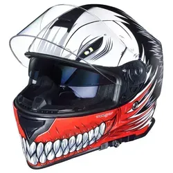 rueger-helmets Motorradhelm RT-824 Integralhelm Motorradhelm Kinderhelm Motorrad Integral Roller Helm GebissRT-824 Red Hollow XL rot XL (61-62)