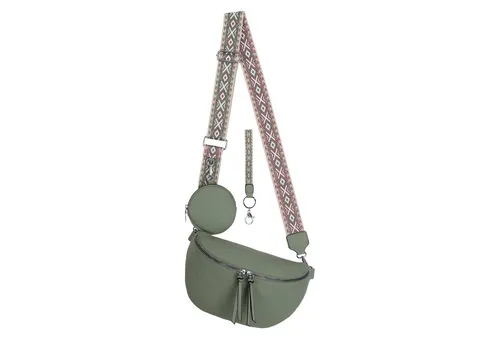 EAAKIE Gürteltasche Bauchtasche Umhängetasche Crossbody-Bag Kunstleder Italy-Design, als Schultertasche, CrossOver, Umhängetasche tragbar