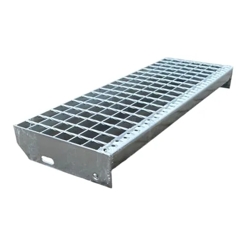 F & R Metallstufe 800x270 mm Verzinkt – Gitterrost Treppenstufe Aus Stahl Robust Feuerverzinkt Ideal Für Außentreppen Rutschfest