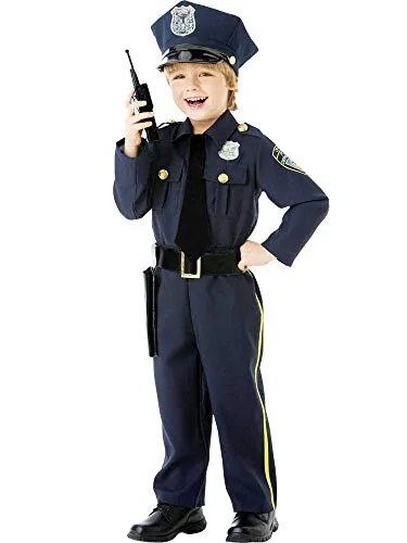 amscan Polizistenkostüm für Kinder - Größe 142 cm, inkl. Hut und Walkie-Talkie, ideal für Kostümpartys und besondere Anlässe