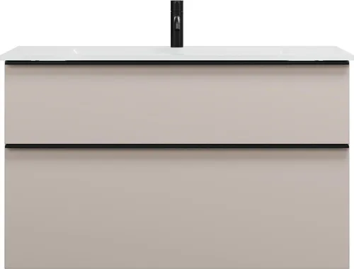 burgbad Eqio Glas-Waschtisch inklusive Waschtischunterschrank, Breite 1020mm, SEYX102F6583A0070G0252