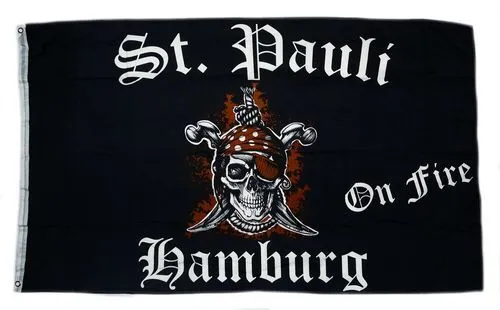 Flagge / Fahne St. Pauli on Fire Hissflagge 90 x 150 cm