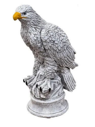 Stone and Style Gartenfigur Adler aus Steinguss, 38 cm - Majestätische Steinfigur eines Adlers, frostbeständig und handgefertigt. Perfekt für die ganzjährige Gartendekoration – verleiht jedem Außenbereich Eleganz und Charakter.