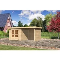 Karibu Gartenhaus Gerätehaus Askola 3,5 mit Anbaudach