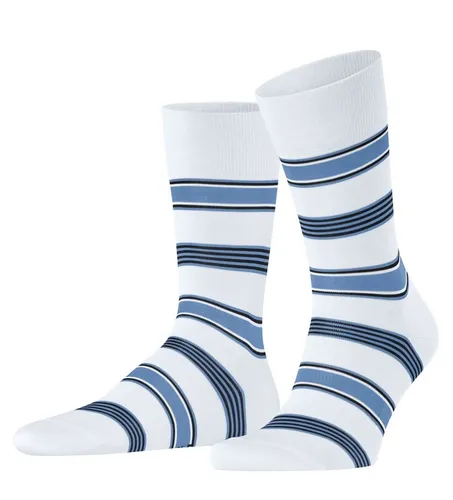 Falke Tagessocke Crew Marina Stripe (Bio-Baumwolle) weiss/blau Herren - 1 Paar