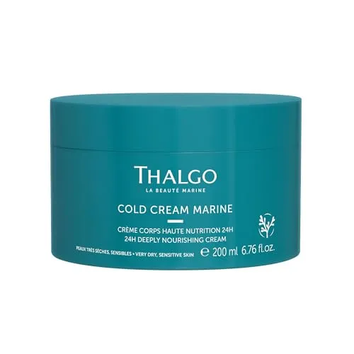 Thalgo Cold Cream Marine 24H Körpercreme 200 ml - Ganzkörperpflege: Intensive 24H Feuchtigkeit für samtweiche Haut, ideal gegen Trockenheit und zur Verbesserung der Hautelastizität.