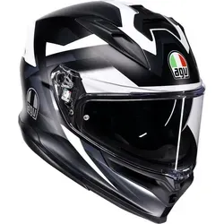 AGV K7 Glimpse Integralhelm - Schwarz-Weiß Matt, Größe M - Vielseitiger Integralhelm für ATV, Autorennsport und mehr. Mit kratzfestem Visier, optimaler Belüftung und herausnehmbarem Innenfutter für besten Komfort.