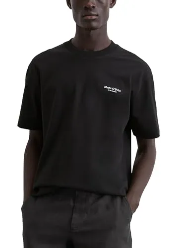 Marc O'Polo T-Shirt mit markantem Rücken-Print - Stylisches Shirt in Schwarz mit einem auffälligen Rücken-Print und Logoprint auf der Brust, perfekt für einen lässigen Look.