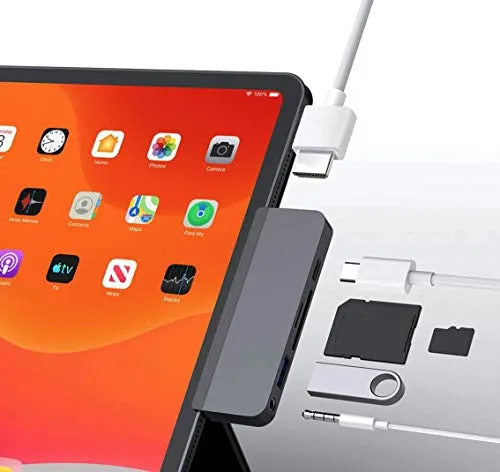 6-in-1 iPad Pro USB-C Hub grau