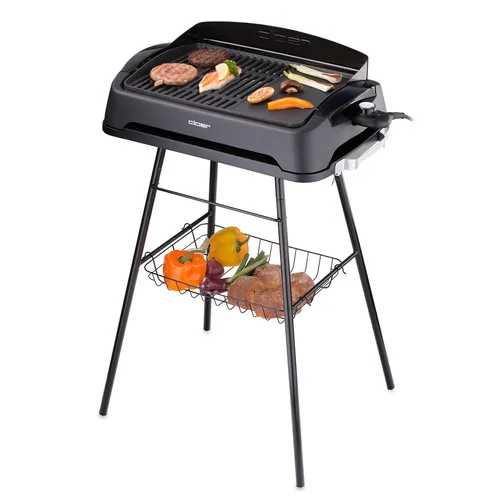 Cloer 6750 Barbecue-Grill 2000W - Elektrischer Grill mit stufenloser Temperaturregulierung und Antihaftbeschichtung für gesundes Grillen ohne Vorheizen. Ideal für Outdoor-Nutzung und einfache Reinigung dank abnehmbarer Teile.