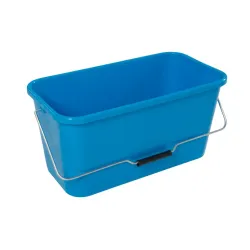 Teko-Plastic Kunstoffwerke E. Schröck GmbH Fensterputzeimer, rechteckig, 12 Liter, Mit Metallbügel und Griffrolle, blau 10124724