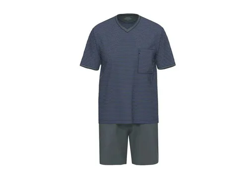 Herren Org Extra Light SA kurz V Hals total eclipse 56 - Retroshorts für Herren im Streifen Design, aus 100% Baumwolle für höchsten Tragekomfort, pflegeleicht bei 60° waschbar.