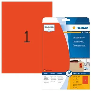 HERMA 20 Etiketten 4422 rot 210,0 x 297,0 mm in rot von HERMA