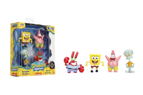 Jada Toys Spongebob Schwammkopf, 6,3 cm, 4 Stück, Die-Cast Figuren, Spielzeug fü