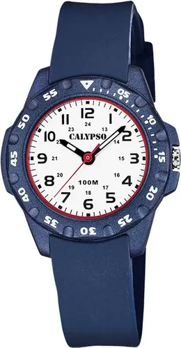 Calypso Kinderuhr K5821/1 – Analoge Quarz-Uhr in Blau - Kinderuhr aus der Calypso Junior Kollektion mit wasserdichtigkeit bis 10 ATM. Perfekt für aktive Kinder, die beim Schwimmen und Spielen immer die Zeit im Blick haben wollen.