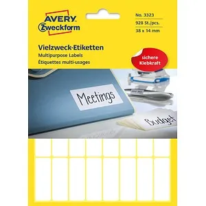 AVERY 928 Zweckform Etiketten 3323 weiß 38,0 x 14,0 mm