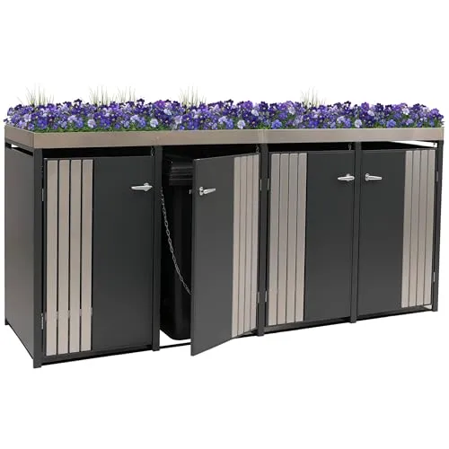 Mendler 4er-Mülltonnenverkleidung HWC-O67 von Mendler