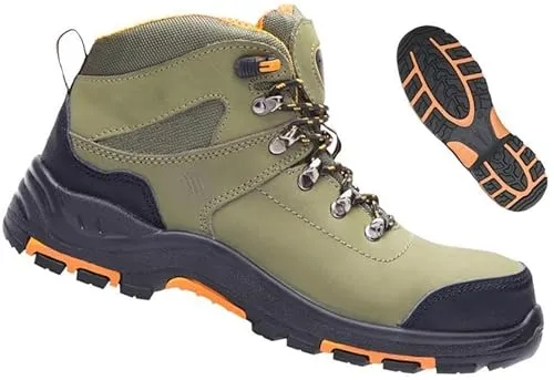 Arbeitsschuhe GRINDER S3 mit Stahlkappe - Herren Industrie & Handwerk Sneaker, knöchelhoch, wasserdicht, mit Kevlar-Durchtrittschutz und rutschfester Sohle für maximale Sicherheit und Komfort beim Arbeiten.