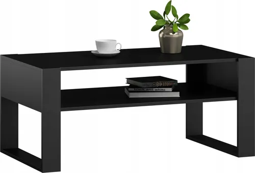 MATKAM Couchtisch KAJA - Eleganter Tisch mit offener Ablage - Couchtisch in elegantem Schwarz, bietet großzügige Ablagemöglichkeiten und eine pflegeleichte Oberfläche, ideal für moderne Wohnzimmer.