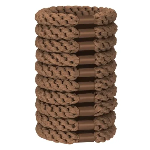 JessLab Haargummiset, 10 Stück Weiche Elastische Haargummis für Frauen Kein Schaden Elastische Haargummis Pferdeschwanz Halter Stretchige Haarbänder Stirnband Zubehör für Mädchen Damen, Braun