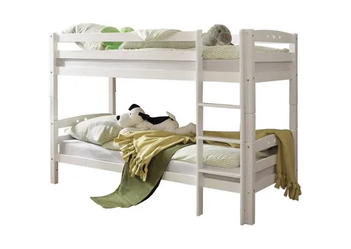 TiCAA Etagenbett für Kinder, Funktionsbett aus Buche Massivholz - Vielseitiges Kinderzimmermöbel mit zwei teilbaren Liegeflächen (90 x 200 cm) und Treppe, ideal für jede Familiensituation.