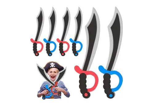 relaxdays Piraten-Kostüm Piratensäbel Schaumstoff 8er Set