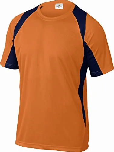 Deltaplus BALIOMTM T-Shirt 100% Polyester, Orange-Marineblau, Größe M