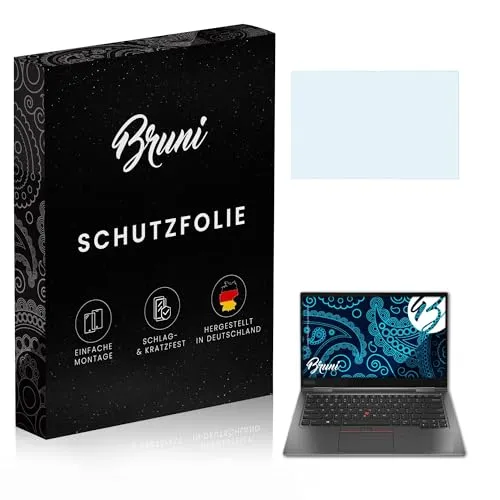 Bruni Schutzfolie kompatibel mit Lenovo ThinkPad X1 Yoga 4rd Gen 2019 Folie, glasklare Displayschutzfolie (2X)