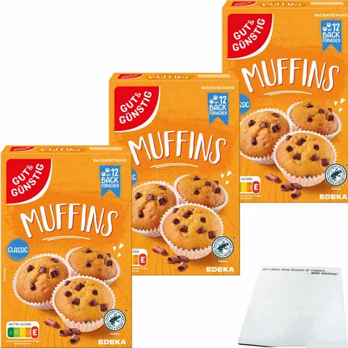 Gut&Günstig Muffins Classic Backmischung 3er Pack 3x310g Packung usy Block