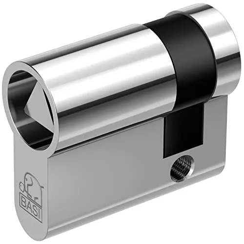 Basi Dreikant Halbzylinder 8mm 10/30 mm - Türschlösser & Schließzylinder, moderner Halbzylinder aus hochwertigem Messing, ideal für Brandschutztüren und viele andere Türtypen, mit 2 Jahren Herstellergarantie.