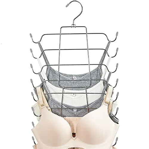 GmeDhc Kleiderbügel Platzsparend Faltbar, Kleiderschrank Organizer Drehbar, Schrank Organizer aus Edelstahl, Multifunktion Kleiderbügel, für Tank Tops, Cami, BHS
