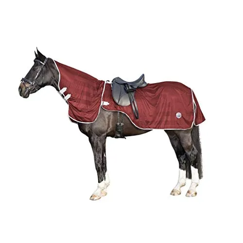 HKM Fliegendecke mit abnehmbarem Halsteil 145 cm - Reiten - Hochwertige Pferde-Fliegendecke in Rot mit abnehmbarem Halsteil, ideal zum Schutz vor Fliegen und Insekten während des Ausritts.