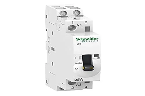 Modulares Schütz 25A 2Z 230V AC - Schneider Electric - Fehlerstromschutz (RCD) mit robustem Design, ideal für sichere elektrische Installationen bis 25A und 230V. Zuverlässiger Schutz für Ihr Zuhause oder Gewerbe.