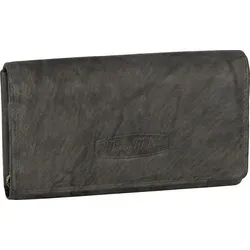 RFID Damen Geldbörse Portemonnaie Geldbeutel Damenbörse Leder 14 Karten Grau-Blau (12137)