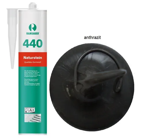 Ramsauer Dichtstoff Ramsauer 440 Naturstein Silikon Dichtstoff 310ml Kartusche, gebrauchsfertig, UV beständig, neutral vernetzend, schnellhärtend, pilzhemmend
