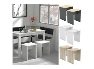 VCM 2er Set Holz Sitzhocker Würfel Fußablage Beistelltisch Esal Weiß - Beistelltische fürs Wohnzimmer, praktische Holz-Sitzhocker im 2er Set, multifunktional als Fußablage oder Beistelltisch verwendbar, stilvolles Design in Weiß.