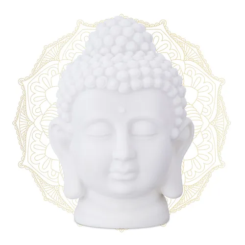 Buddha Kopf Buddha-Figur Buddha Dekofigur Buddhastatue innen Buddha-Deko 2 x