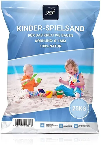 4myBaby GmbH - Spielsand 25kg | Quarz Sand für Sandkasten | Kinder Spielsand | Dekosand | Spiel sand für Sand kasten | Sandkasten Sand | Gewaschener
