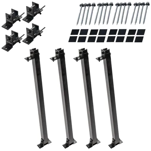 Solarmodul Halterung für Balkonkraftwerk Schwarz (30-60°) 2 Panele, Aufständerung für Solarpanel, Verstellbare Solar Halterung , Aluminiumrahmen für Photovoltaikanlagen, Wetterfest Robust, 0% Mwst