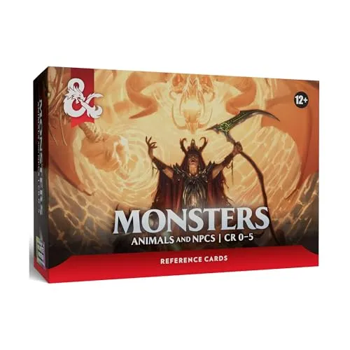 Dungeons & Dragons Referenzkarten – Monster (Tiere und NSCs) | D&D-Zubehör (Englische Version)